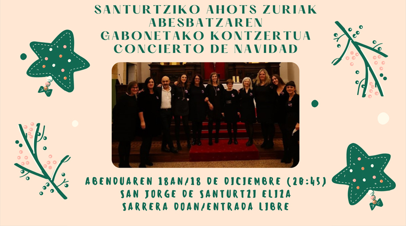 La Sociedad Coral Santurtziko Ahots Zuriak recibe con música a la Navidad