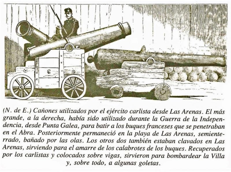 cañones en las batallas carlistas santurtzi